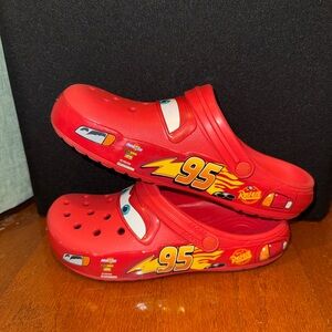 Disney Lightning McQueen Crocs, women’s size 10 men’s size 8